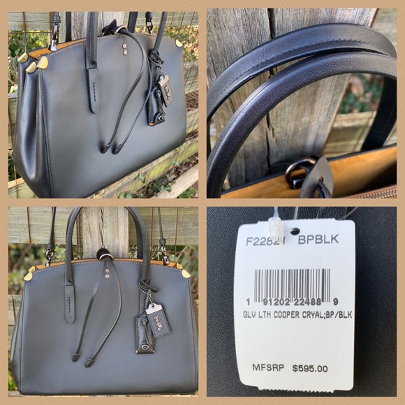 Coach 1942 Cooper Satchel Glovetan Suede Rogue Bag - Picture 5 of 6